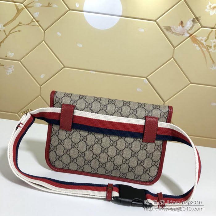 GUCCI古馳 新款 493930 Gucci腰包 古馳單肩包 Gucci斜挎包 古馳虎頭標胸包 pvc/紅色  ydgq3427